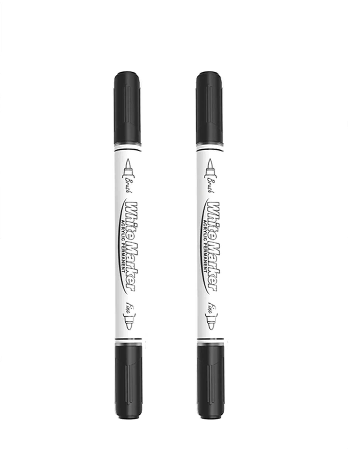 Buy The Best By Artsulli - Art is Long Life Short - 2-6Pcs Black/White Large Capacity Dual Tip Permanent Acrylic Paint Pen for Supplies