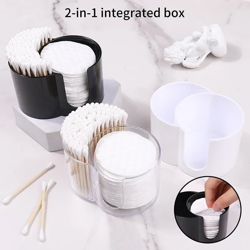 Buy The Best By Artsulli - Art is Long Life Short - 2 in 1 Acrylic Cotton Swab Storage Box Pads Dispenser Container Cosmetic Makeup