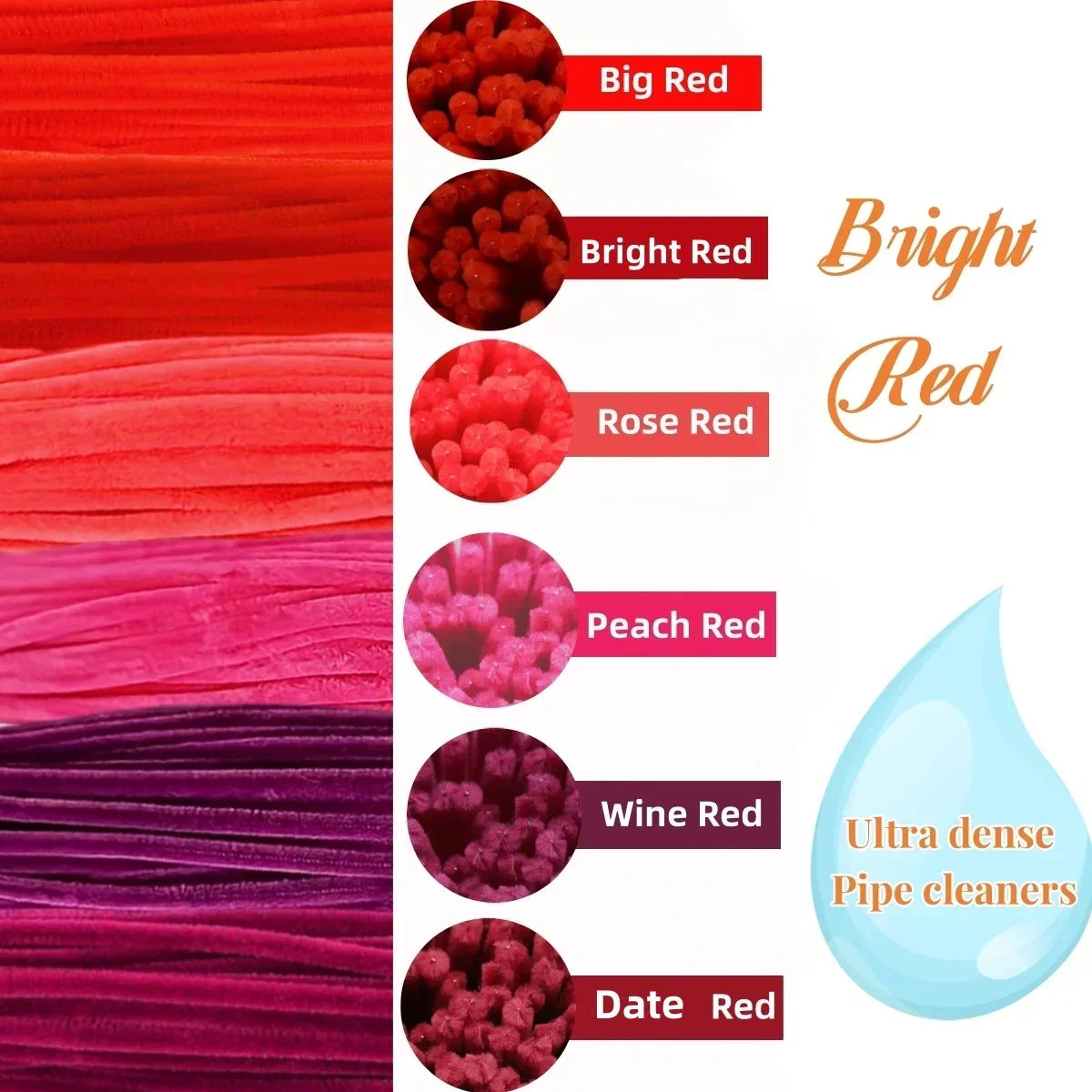 Buy The Best By Artsulli - Art is Long Life Short - 200 PCS Red Pipe Cleaners Chenille Stem Stems Cleaner Crafts Supplies for DIY Arts