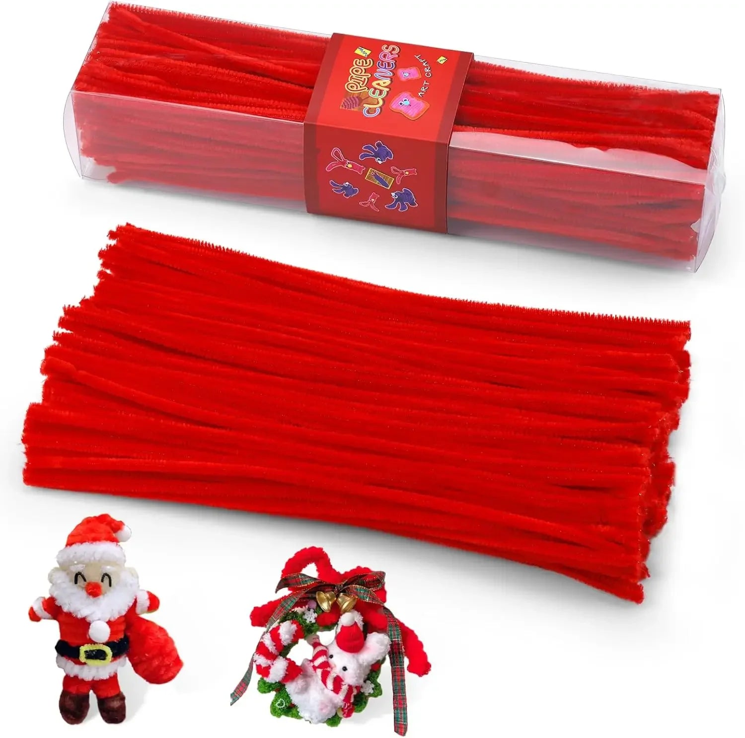 Buy The Best By Artsulli - Art is Long Life Short - 200pcs Pipe Cleaners Craft Set with 10 pairs Adhesive Eyes Chenille Stems DIY Christmas