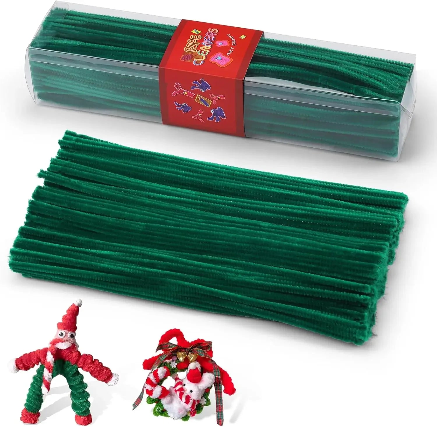 Buy The Best By Artsulli - Art is Long Life Short - 200pcs Pipe Cleaners Craft Set with 10 pairs Adhesive Eyes Chenille Stems DIY Christmas