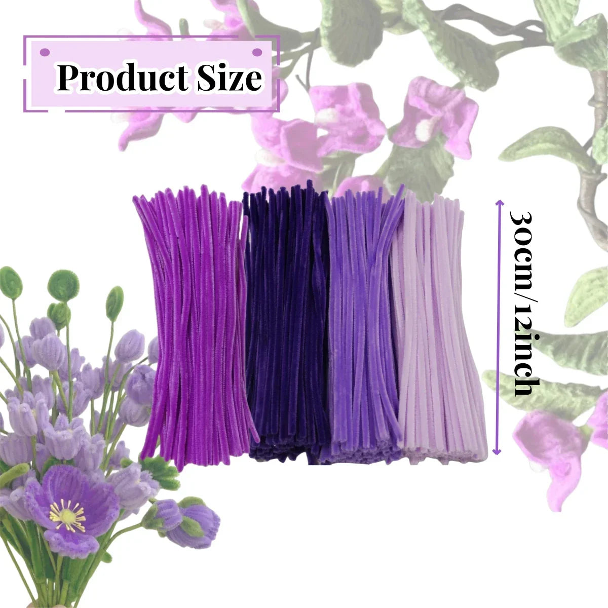 Buy The Best By Artsulli - Art is Long Life Short - 200PCS Purple Series Pipe Cleaners Chenille Stem Craft Supplies for DIY Arts Crafts