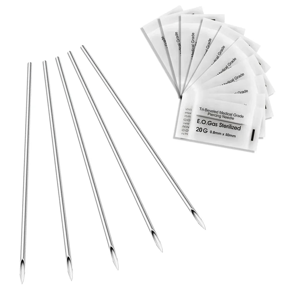 Buy The Best By Artsulli - Art is Long Life Short - 20pcs Ear Nose Piercing Needles Body Tattoo Supply Assorted Tool Alcohol Pad - 2026