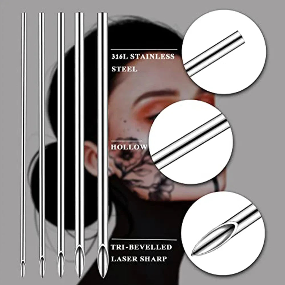 Buy The Best By Artsulli - Art is Long Life Short - 20pcs Ear Nose Piercing Needles Body Tattoo Supply Assorted Tool Alcohol Pad - 2026