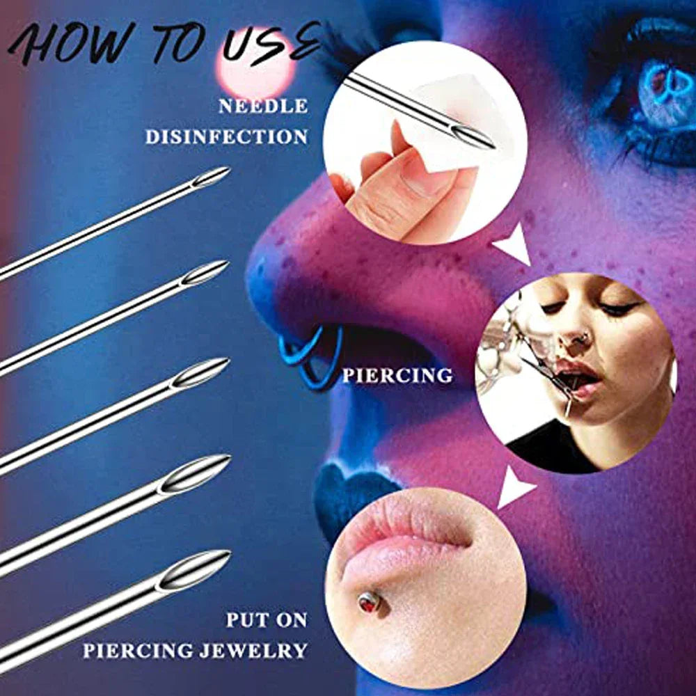 Buy The Best By Artsulli - Art is Long Life Short - 20pcs Ear Nose Piercing Needles Body Tattoo Supply Assorted Tool Alcohol Pad - 2026