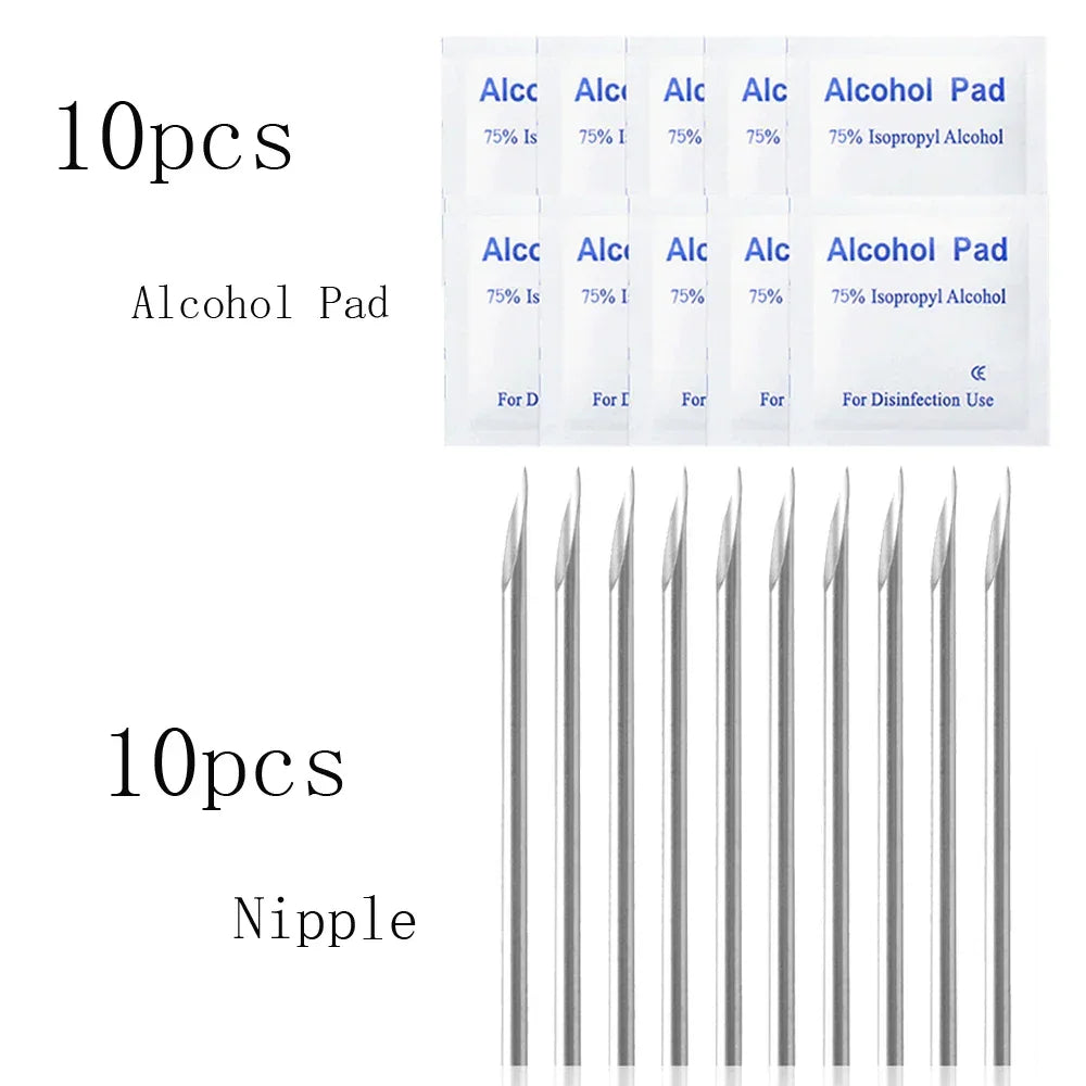 Buy The Best By Artsulli - Art is Long Life Short - 20pcs Ear Nose Piercing Needles Body Tattoo Supply Assorted Tool Alcohol Pad - 2026