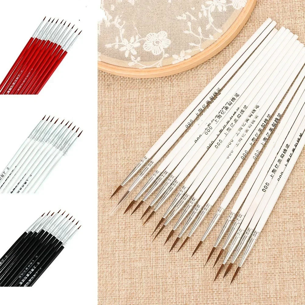 Buy The Best By Artsulli - Art is Long Life Short - 20pcs Thin Supplies Hand Painted Acrylic Hook Line Pen Paint Painting Brush Drawing