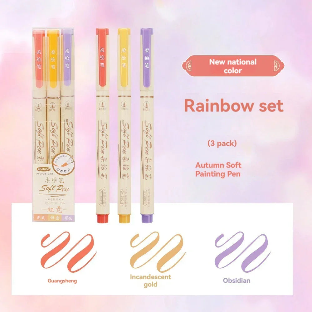 Buy The Best By Artsulli - Art is Long Life Short - 24/3 Color Vintage Watercolor Lettering Marker Drawing Pen Set Multicolor Soft Brush