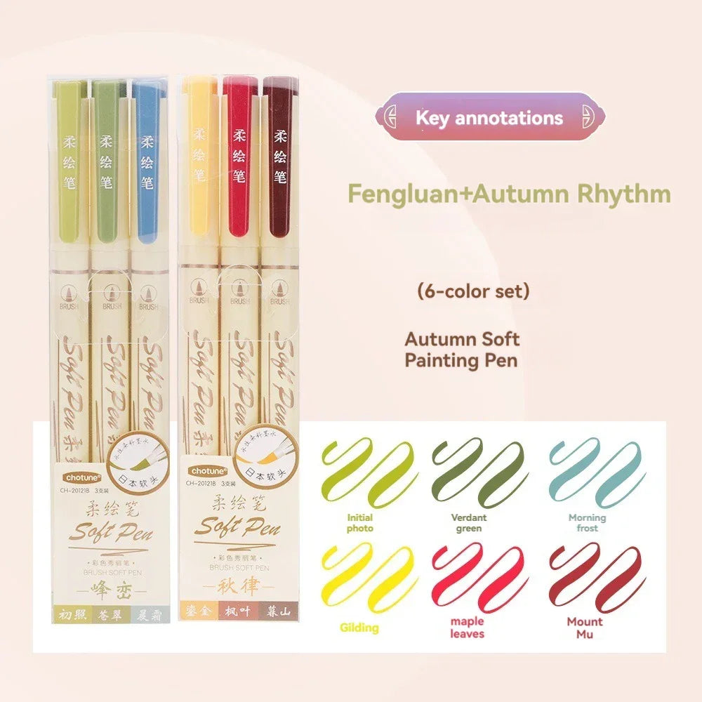 Buy The Best By Artsulli - Art is Long Life Short - 24/3 Color Vintage Watercolor Lettering Marker Drawing Pen Set Multicolor Soft Brush