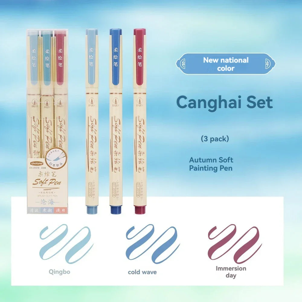 Buy The Best By Artsulli - Art is Long Life Short - 24/3 Color Vintage Watercolor Lettering Marker Drawing Pen Set Multicolor Soft Brush