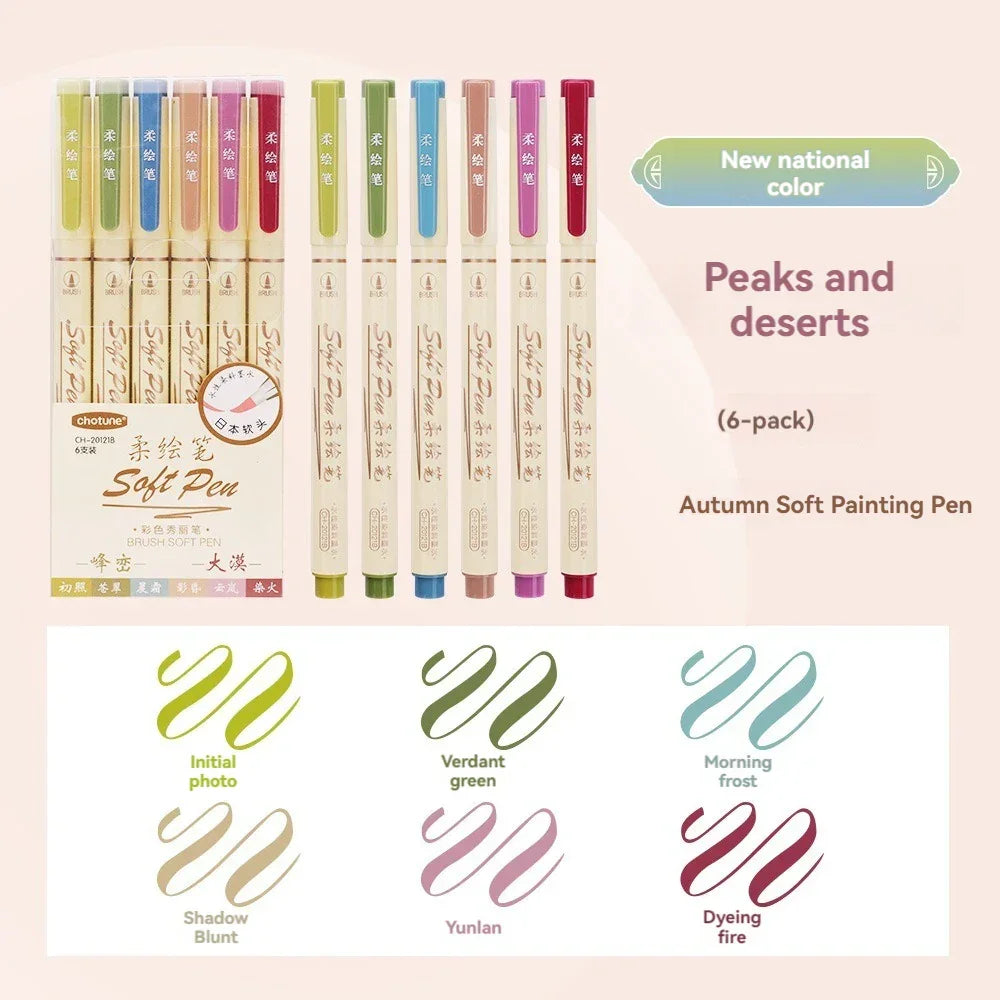 Buy The Best By Artsulli - Art is Long Life Short - 24/3 Color Vintage Watercolor Lettering Marker Drawing Pen Set Multicolor Soft Brush