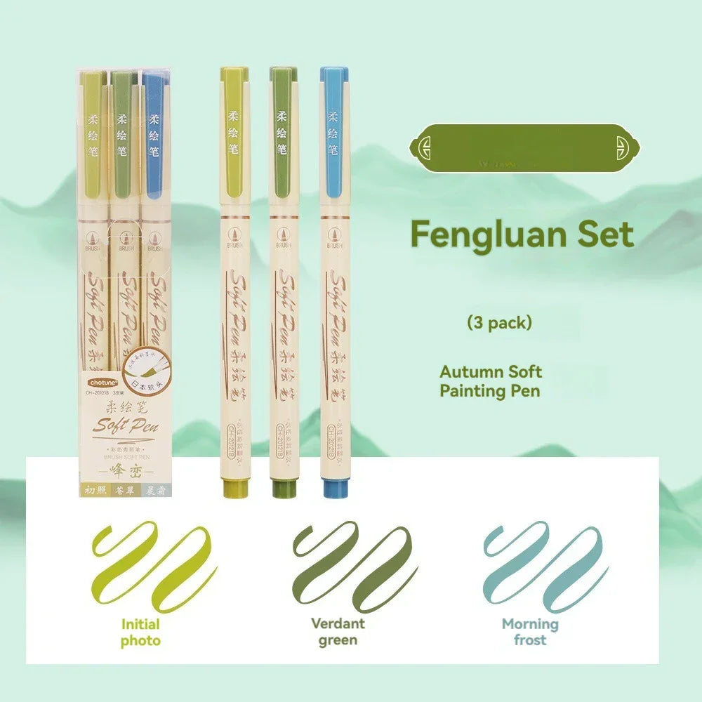 Buy The Best By Artsulli - Art is Long Life Short - 24/3 Color Vintage Watercolor Lettering Marker Drawing Pen Set Multicolor Soft Brush