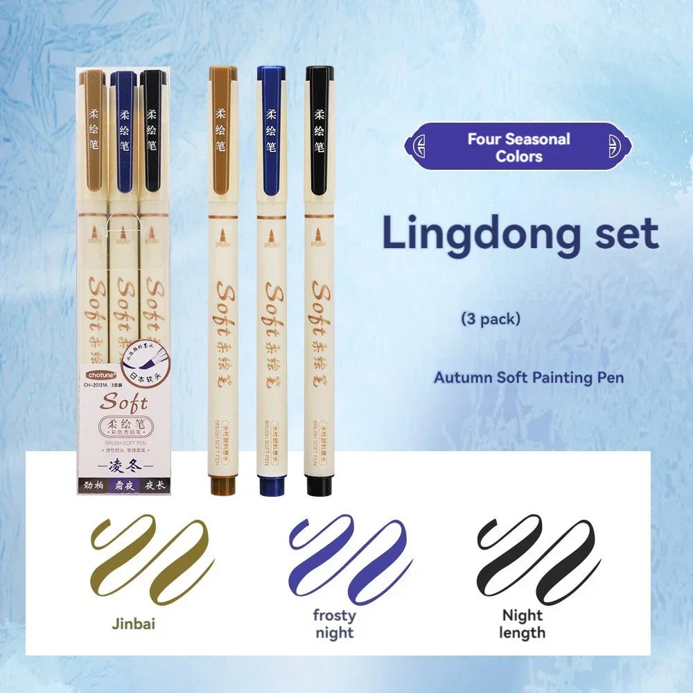 Buy The Best By Artsulli - Art is Long Life Short - 24/3 Color Vintage Watercolor Lettering Marker Drawing Pen Set Multicolor Soft Brush