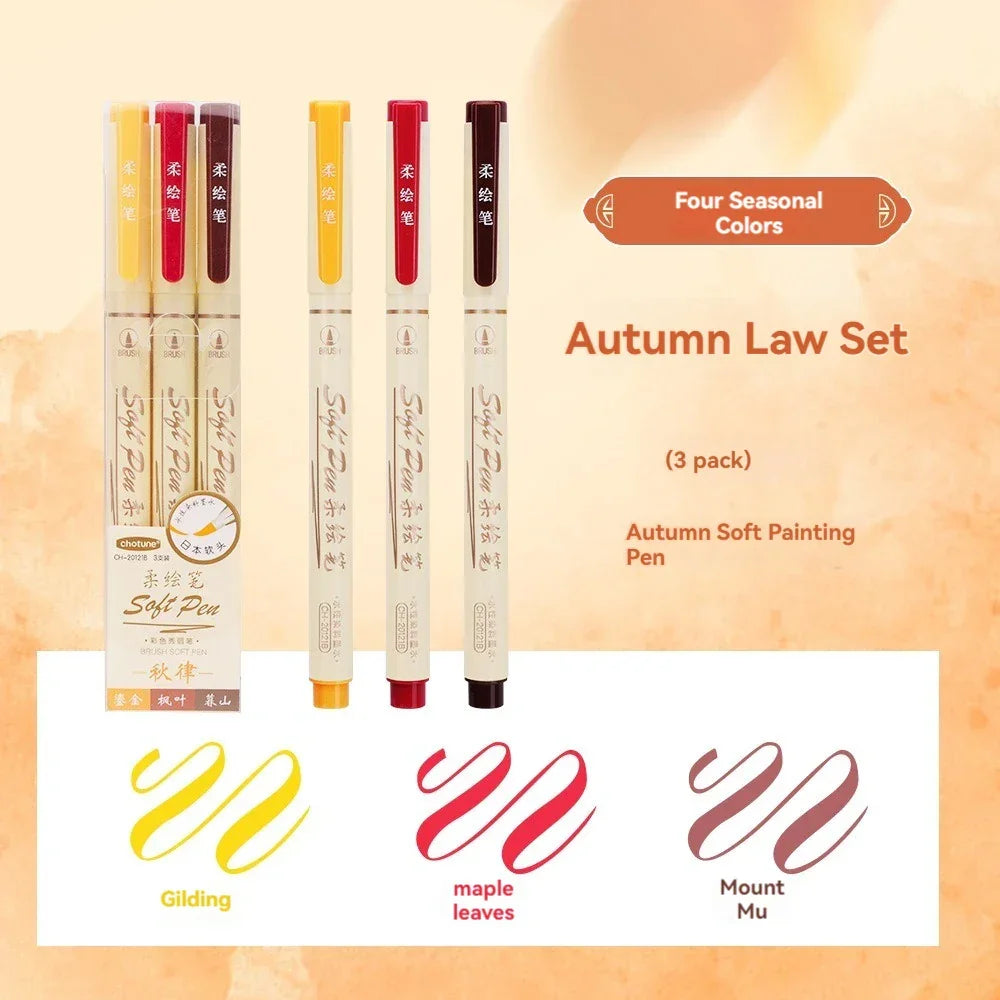 Buy The Best By Artsulli - Art is Long Life Short - 24/3 Color Vintage Watercolor Lettering Marker Drawing Pen Set Multicolor Soft Brush
