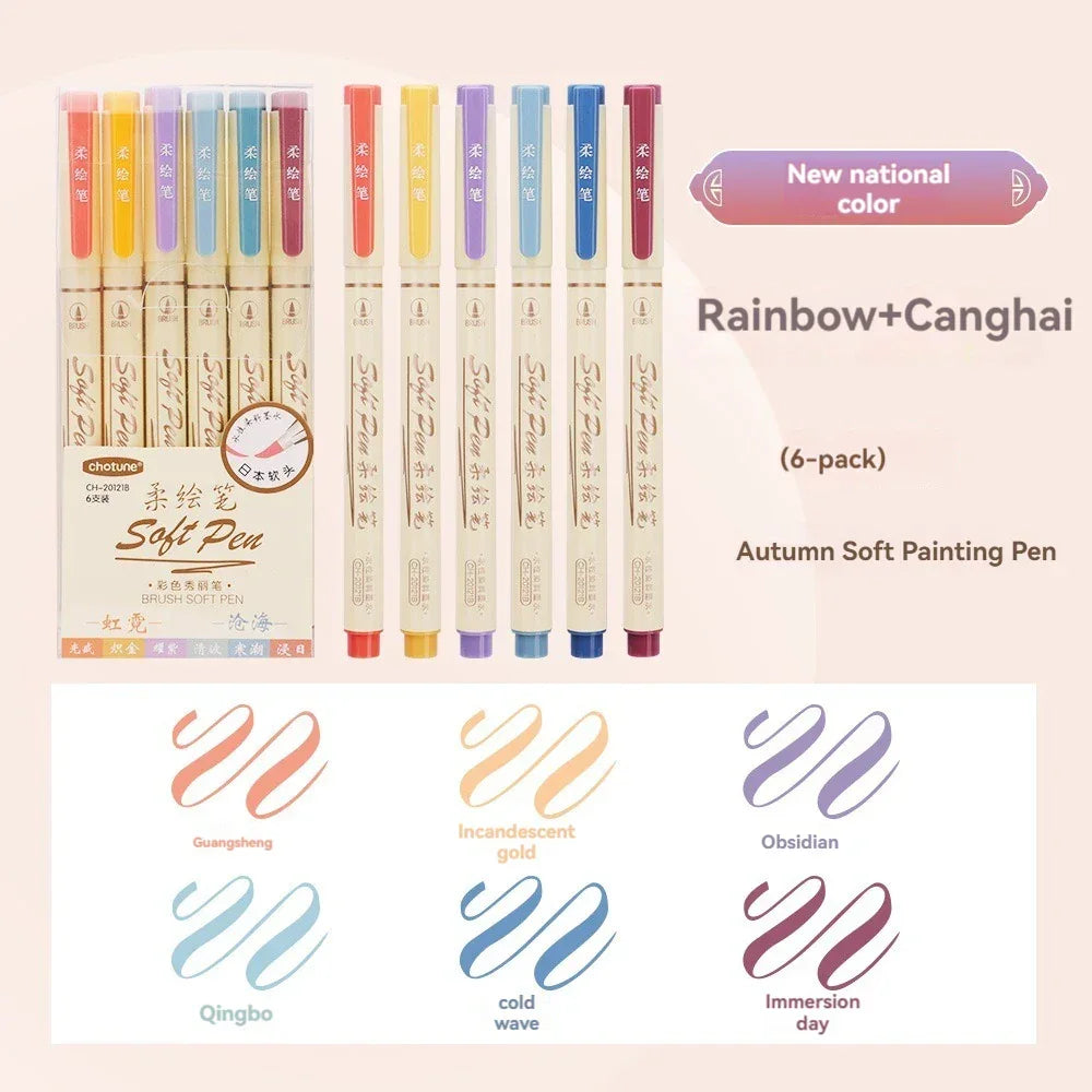 Buy The Best By Artsulli - Art is Long Life Short - 24/3 Color Vintage Watercolor Lettering Marker Drawing Pen Set Multicolor Soft Brush