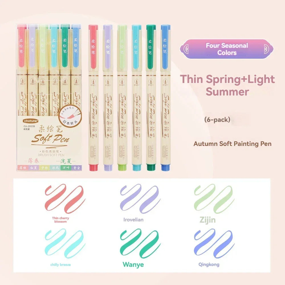 Buy The Best By Artsulli - Art is Long Life Short - 24/3 Color Vintage Watercolor Lettering Marker Drawing Pen Set Multicolor Soft Brush