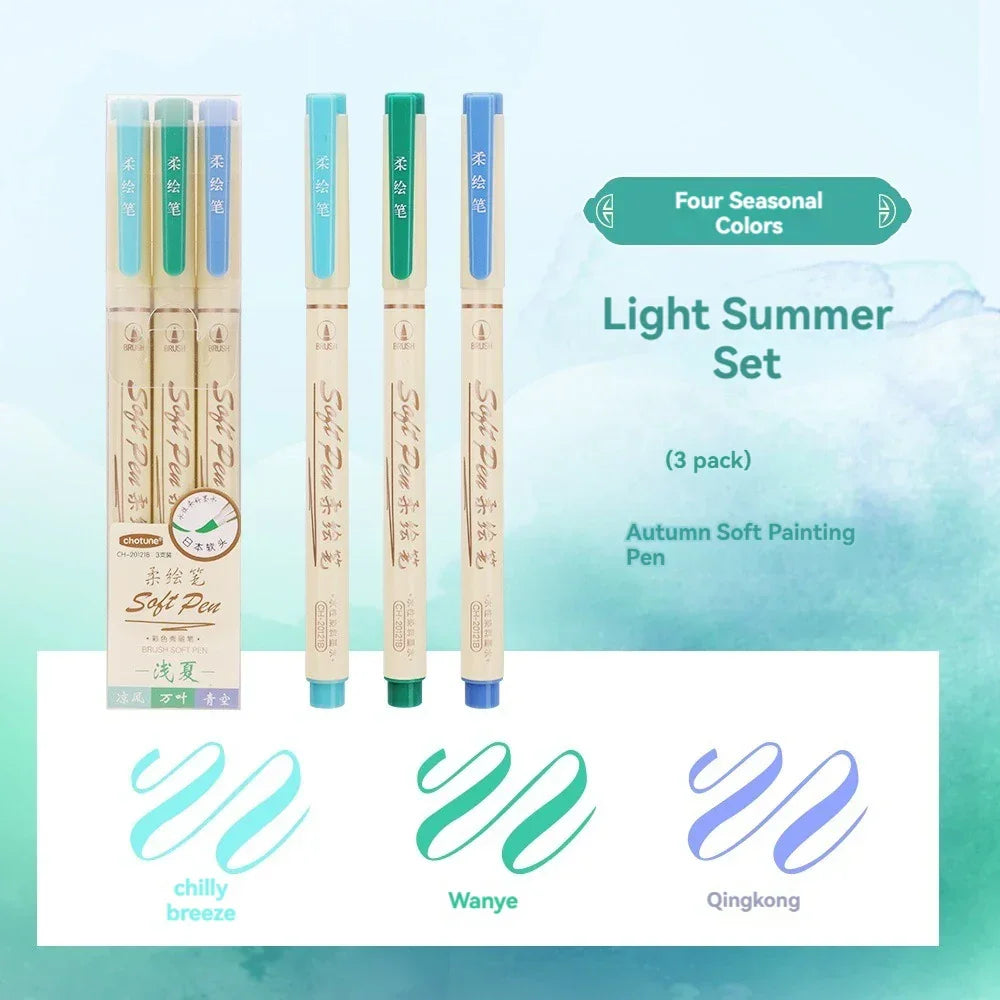 Buy The Best By Artsulli - Art is Long Life Short - 24/3 Color Vintage Watercolor Lettering Marker Drawing Pen Set Multicolor Soft Brush