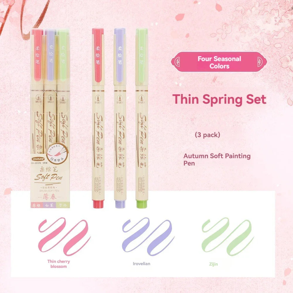 Buy The Best By Artsulli - Art is Long Life Short - 24/3 Color Vintage Watercolor Lettering Marker Drawing Pen Set Multicolor Soft Brush