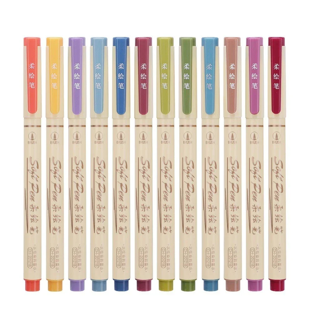 Buy The Best By Artsulli - Art is Long Life Short - 24/3 Color Vintage Watercolor Lettering Marker Drawing Pen Set Multicolor Soft Brush