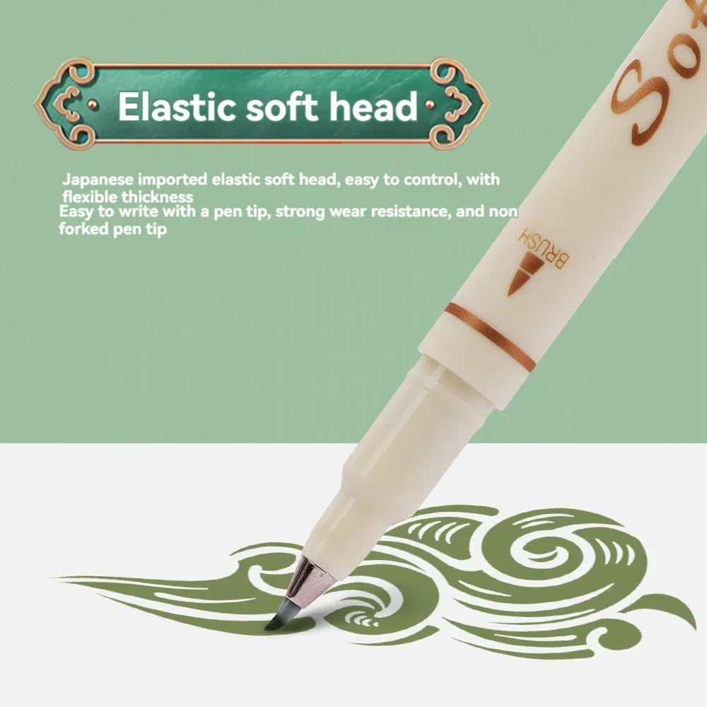 Buy The Best By Artsulli - Art is Long Life Short - 24/3 Color Vintage Watercolor Lettering Marker Drawing Pen Set Multicolor Soft Brush