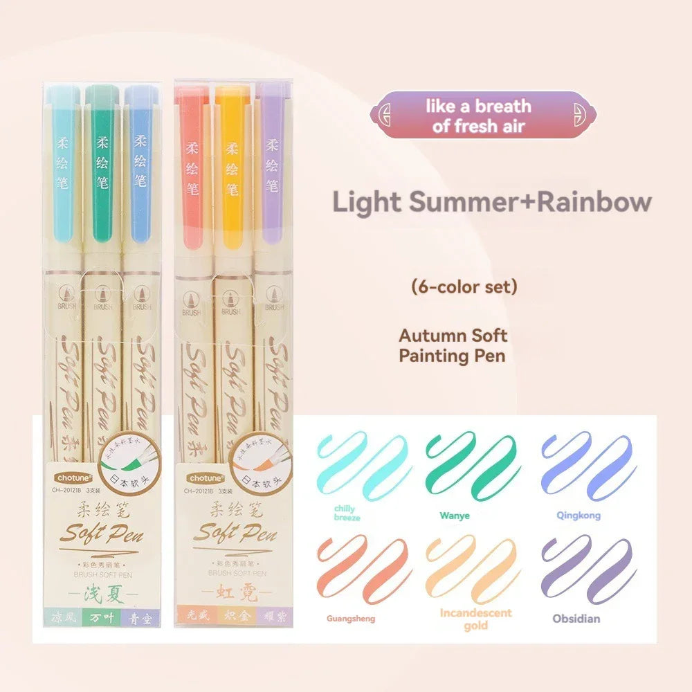 Buy The Best By Artsulli - Art is Long Life Short - 24/3 Color Vintage Watercolor Lettering Marker Drawing Pen Set Multicolor Soft Brush
