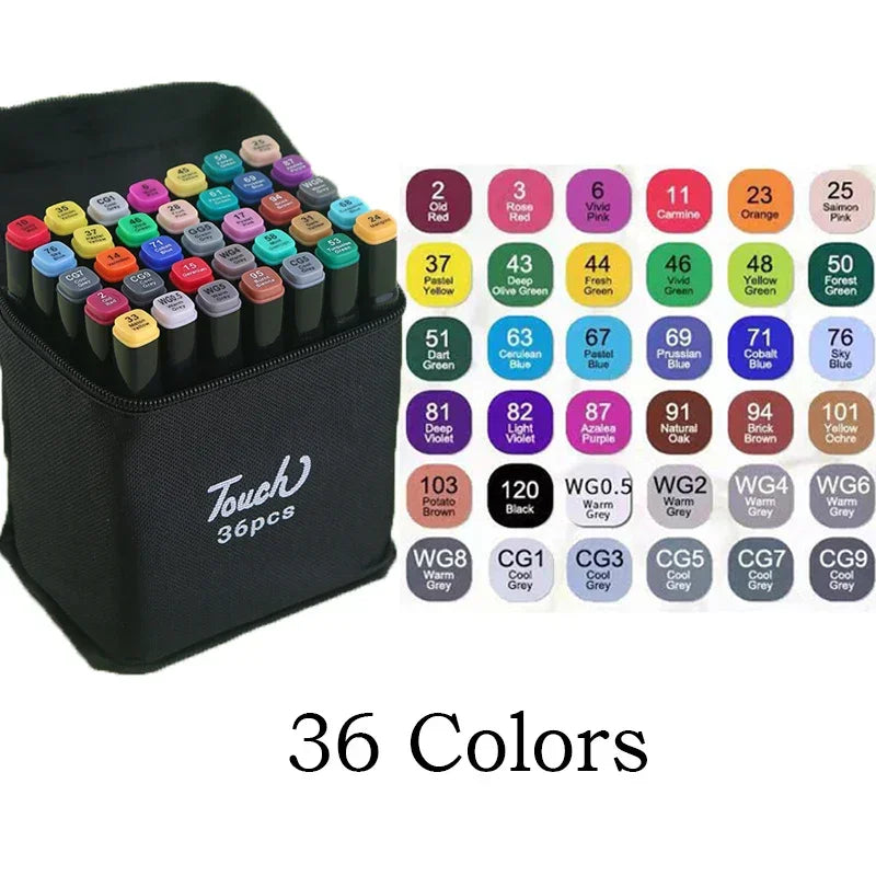 Buy The Best By Artsulli - Art is Long Life Short - 24-60 Colors Oily Marker Pen Set for Drawing Double Headed Sketching Tip Based Markers