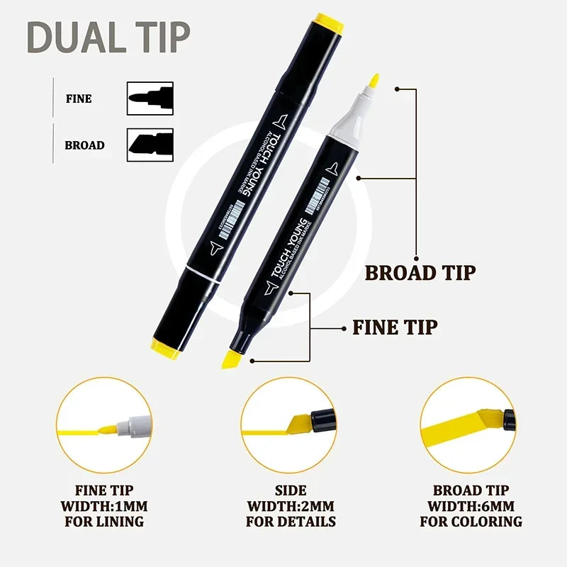 Buy The Best By Artsulli - Art is Long Life Short - 24-80 Colors Artist Double Headed Marker Pen Graffiti Manga Sketch Based Soft Brush
