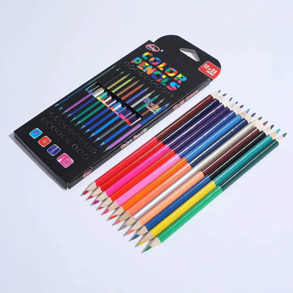 Buy The Best By Artsulli - Art is Long Life Short - 24 Colors Double Headed Pencils for Children Professional Drawing Sketching and Pastel