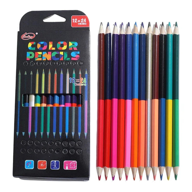 Buy The Best By Artsulli - Art is Long Life Short - 24 Colors Double Headed Pencils for Children Professional Drawing Sketching and Pastel