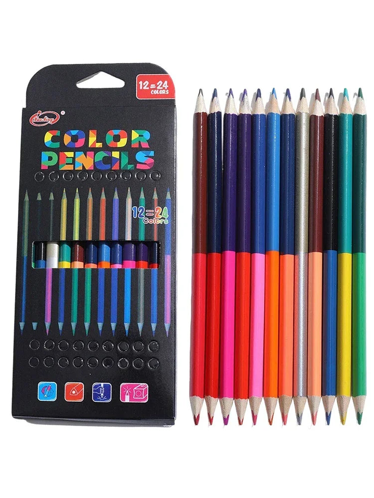 Buy The Best By Artsulli - Art is Long Life Short - 24 Colors Double Headed Pencils for Children Professional Drawing Sketching and Pastel