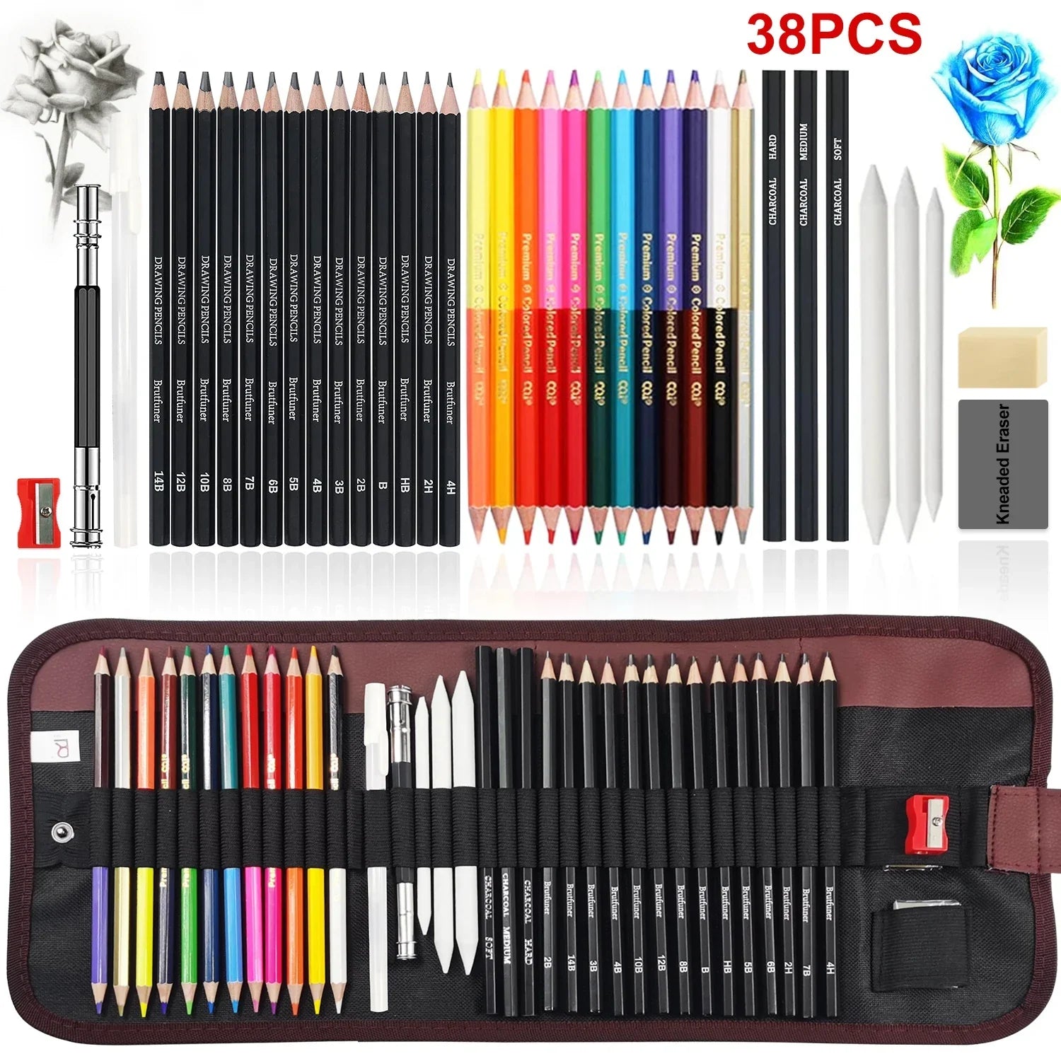 Buy The Best By Artsulli - Art is Long Life Short - 29-70 pcs Drawing Set Sketching Kit - Supplies,for Adults Artists with 3-Color