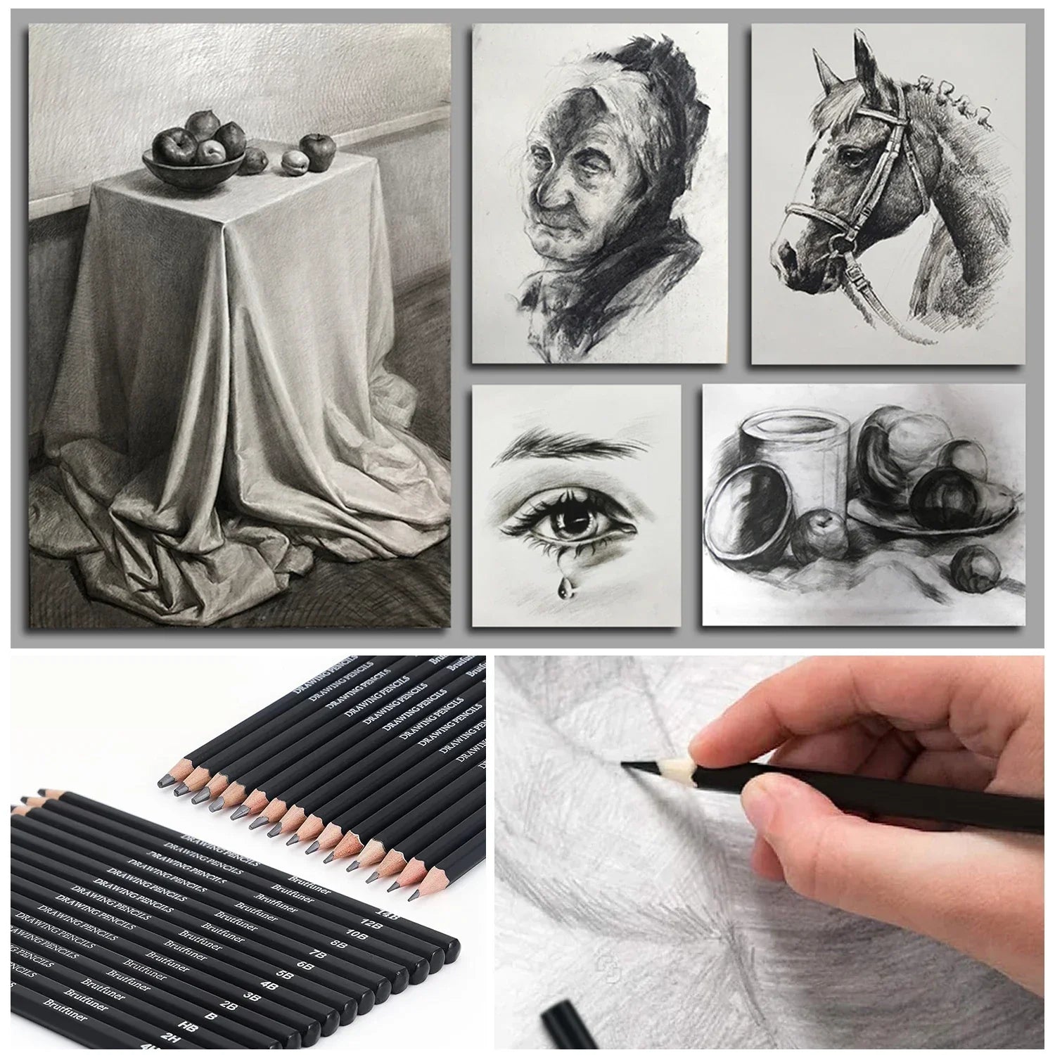 Buy The Best By Artsulli - Art is Long Life Short - 29-70 pcs Drawing Set Sketching Kit - Supplies,for Adults Artists with 3-Color