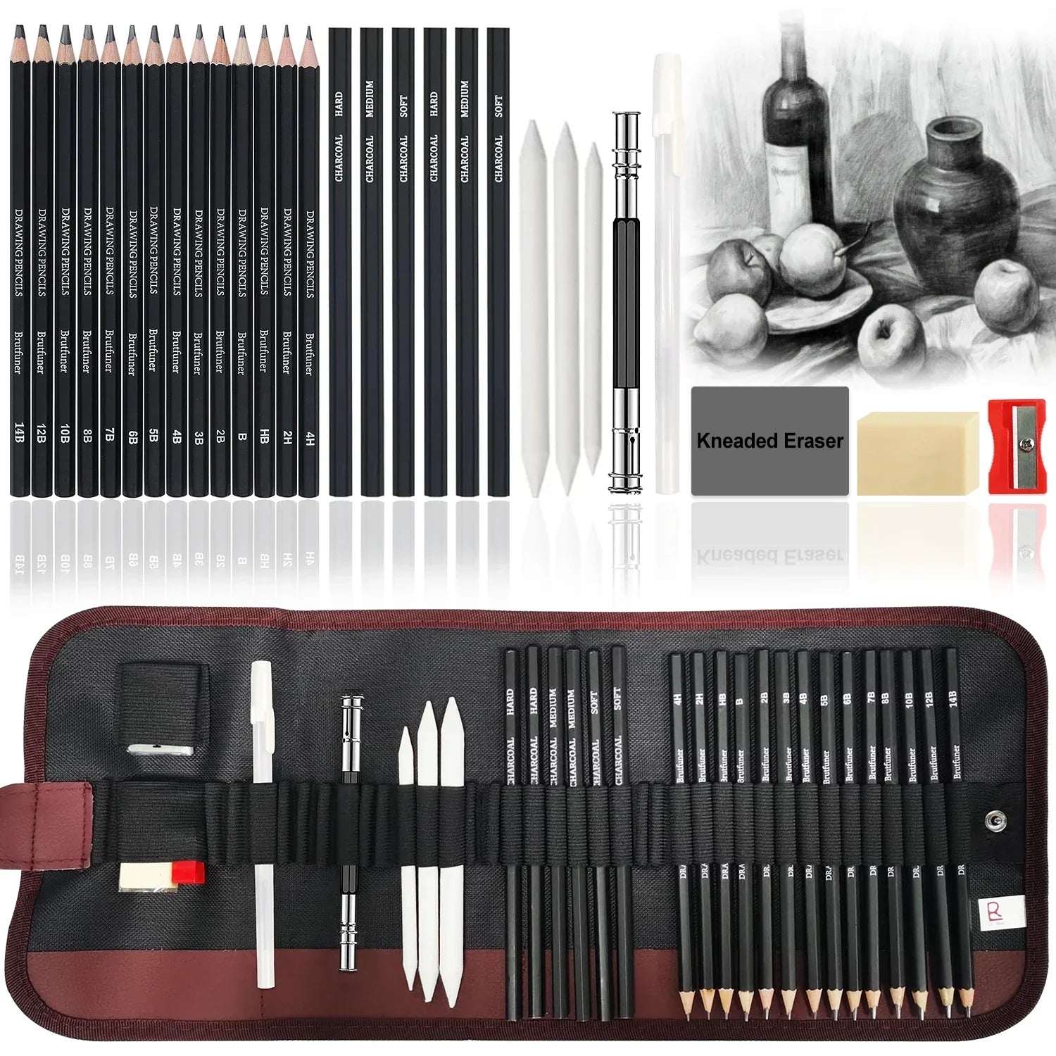 Buy The Best By Artsulli - Art is Long Life Short - 29-70 pcs Drawing Set Sketching Kit - Supplies,for Adults Artists with 3-Color