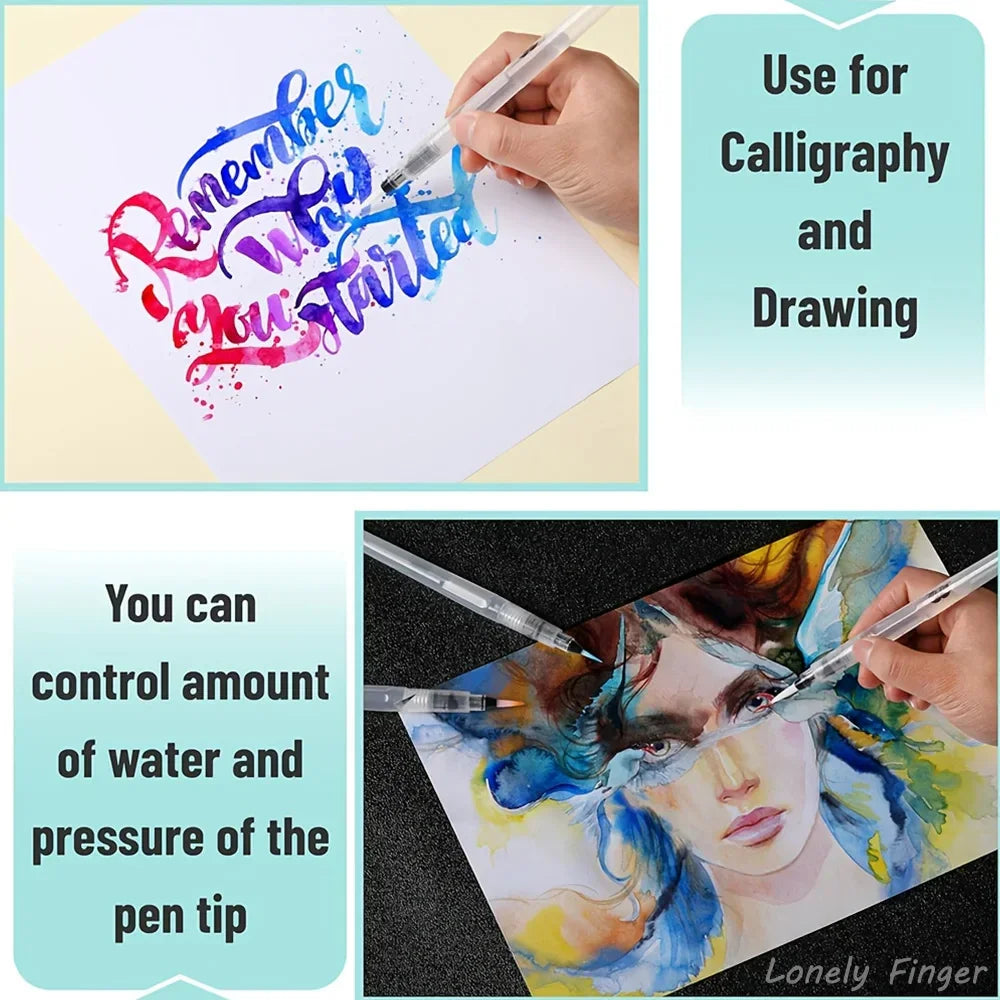 Buy The Best By Artsulli - Art is Long Life Short - 3/36PCS Water Coloring Brush Pens Portable Soft Watercolor for Beginner Painting