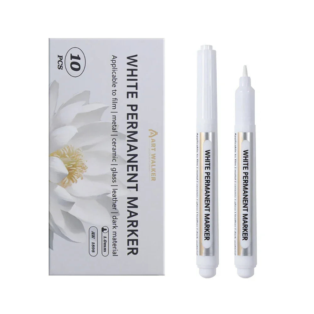 Buy The Best By Artsulli - Art is Long Life Short - 3/5/10Pcs White Chalk Marker Permanent Pens Liquid Markers Dry for Painting DIY CD Cup