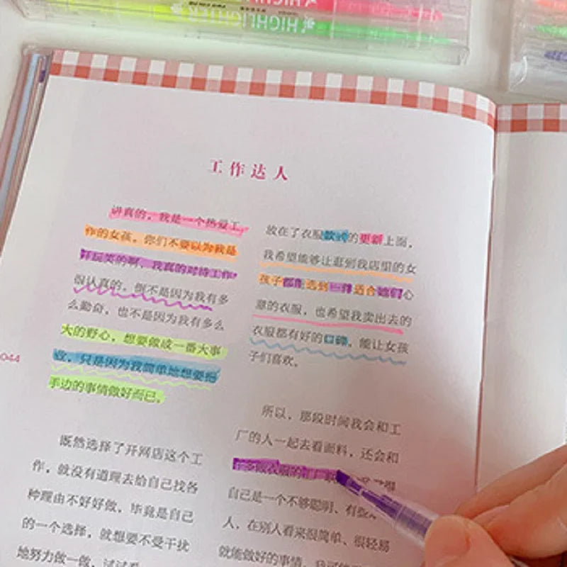 Buy The Best By Artsulli - Art is Long Life Short - 3/6Pcs/Set Double Head Fluorescent Highlighter Pen Markers Pastel Drawing for Student