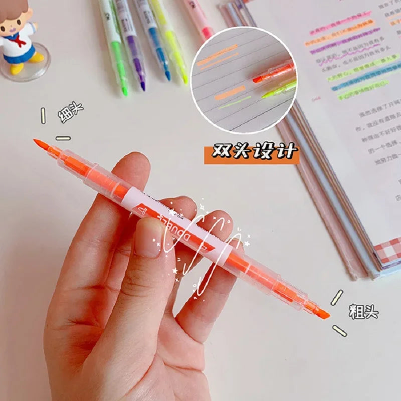 Buy The Best By Artsulli - Art is Long Life Short - 3/6Pcs/Set Double Head Fluorescent Highlighter Pen Markers Pastel Drawing for Student