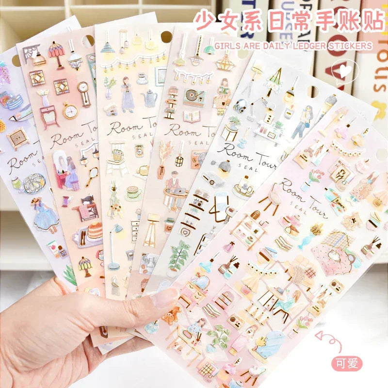 Buy The Best By Artsulli - Art is Long Life Short - 3 pcs/6 pcs Random Girls Daily Stickers Scrapbooking Diy Journal Stationery Sticker