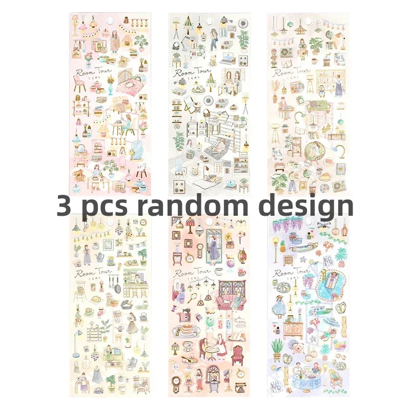 Buy The Best By Artsulli - Art is Long Life Short - 3 pcs/6 pcs Random Girls Daily Stickers Scrapbooking Diy Journal Stationery Sticker