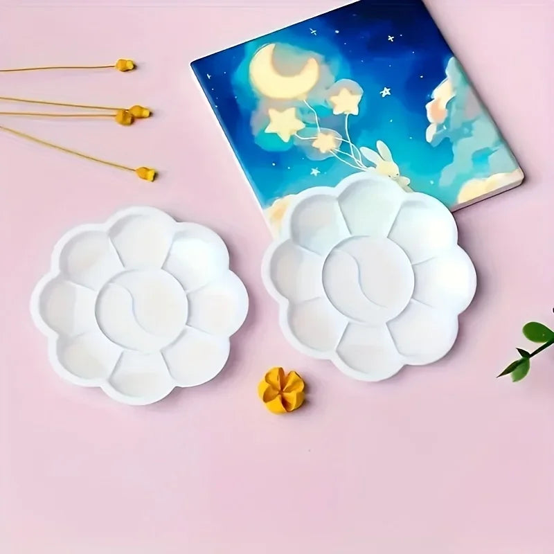 Buy The Best By Artsulli - Art is Long Life Short - 30-Pack Mini Flower-Shaped Plastic Palette Set Ideal for Watercolor Acrylic & Gouache