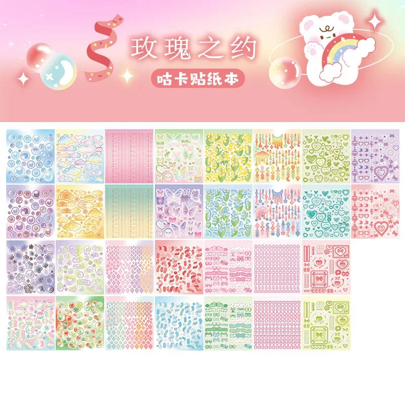 Buy The Best By Artsulli - Art is Long Life Short - 30sheets Kawaii Cartoon Mini Stickers Cute Die Cut Sticker Book Creative Decor Diary
