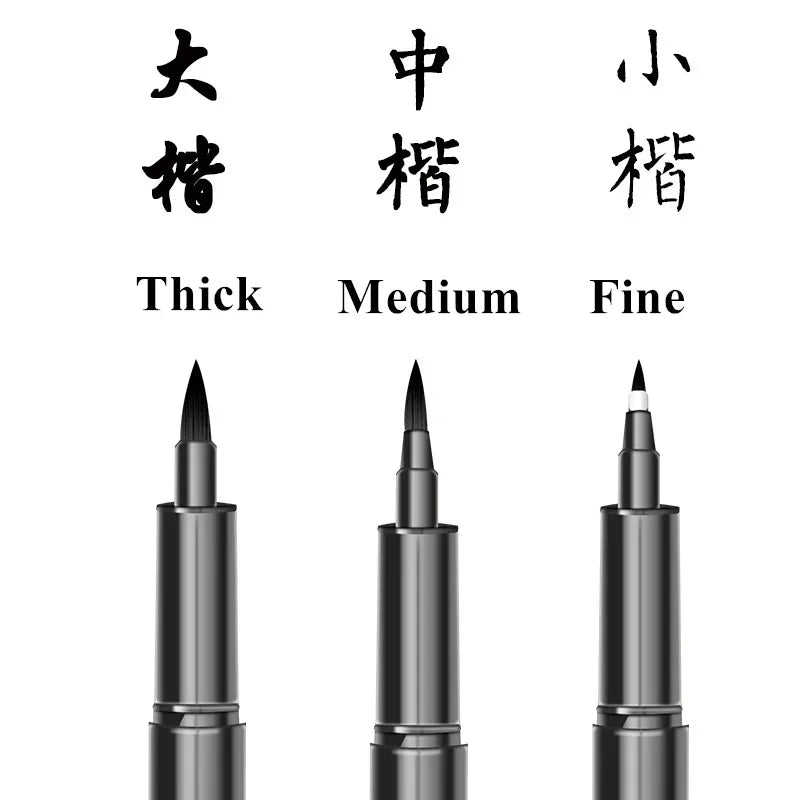 Buy The Best By Artsulli - Art is Long Life Short - 3pcs/lot Calligraphy Pen Brush Hand Lettering Black Ink Markers Writing Office School