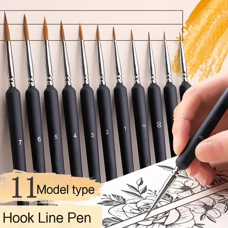 Buy The Best By Artsulli - Art is Long Life Short - 4/5/8/10/11Pcs Borrence Brush Watercolors Hook Line Pen Supplies Drawing Artist Fine