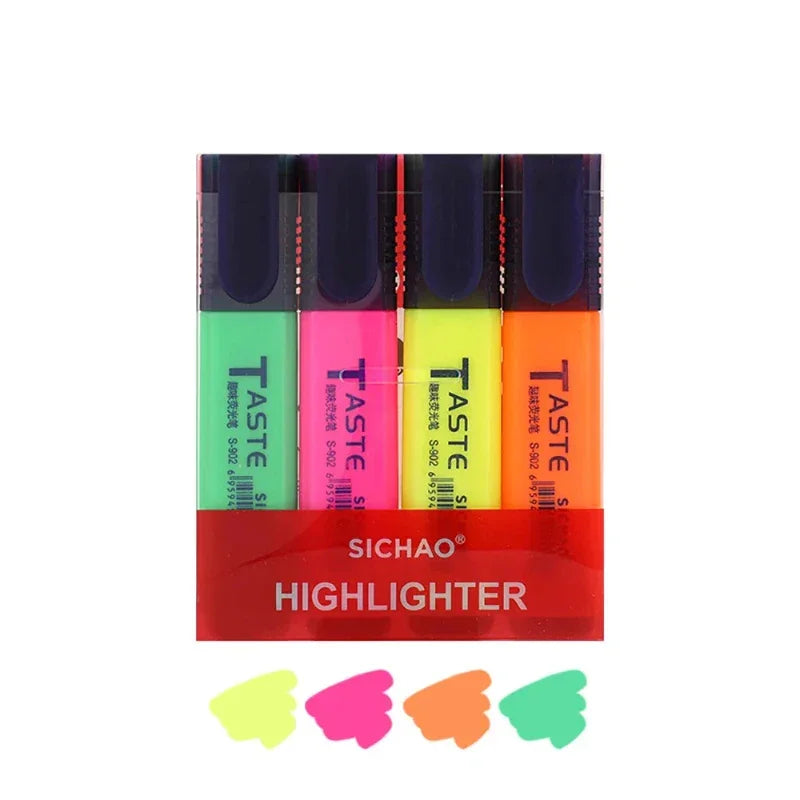 Buy The Best By Artsulli - Art is Long Life Short - 4/6/8 Colors Highlighters Oblique Tip Fluorescent Pens Smudge Proof For Student Gift