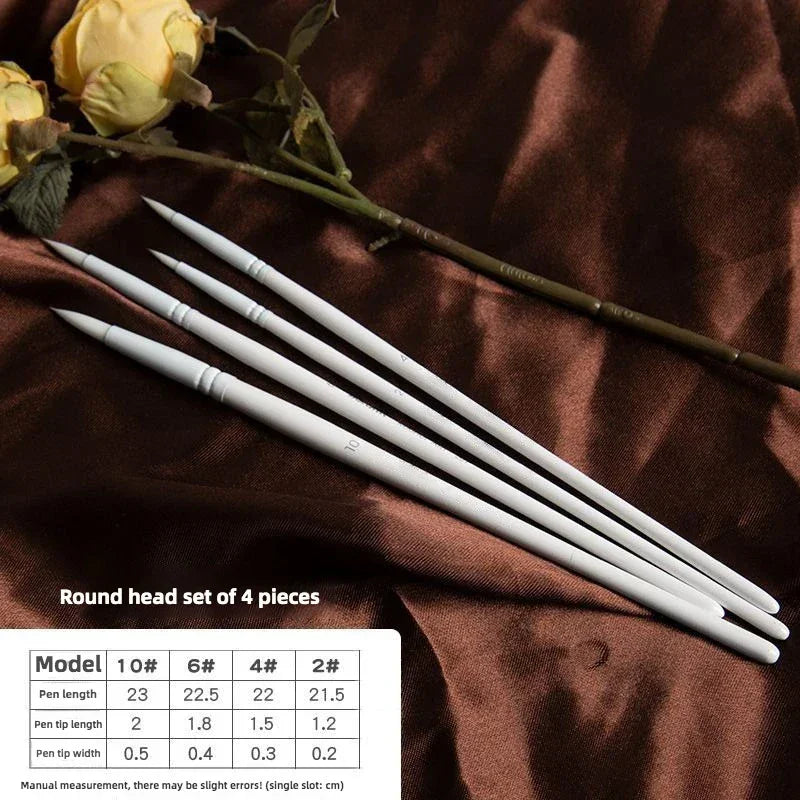 Buy The Best By Artsulli - Art is Long Life Short - 4/6 pcs Watercolor Brush Set Soft Head Nylon Hair Water Chalk Round Flat Oil Student