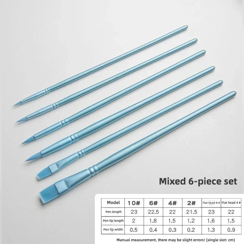 Buy The Best By Artsulli - Art is Long Life Short - 4/6 pcs Watercolor Brush Set Soft Head Nylon Hair Water Chalk Round Flat Oil Student