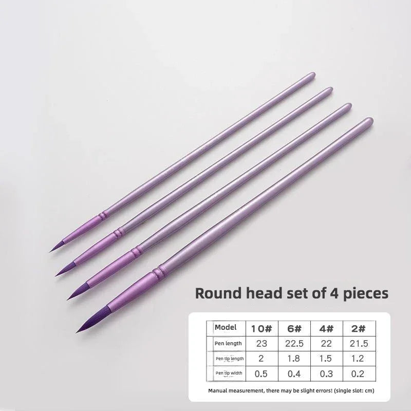 Buy The Best By Artsulli - Art is Long Life Short - 4/6 pcs Watercolor Brush Set Soft Head Nylon Hair Water Chalk Round Flat Oil Student
