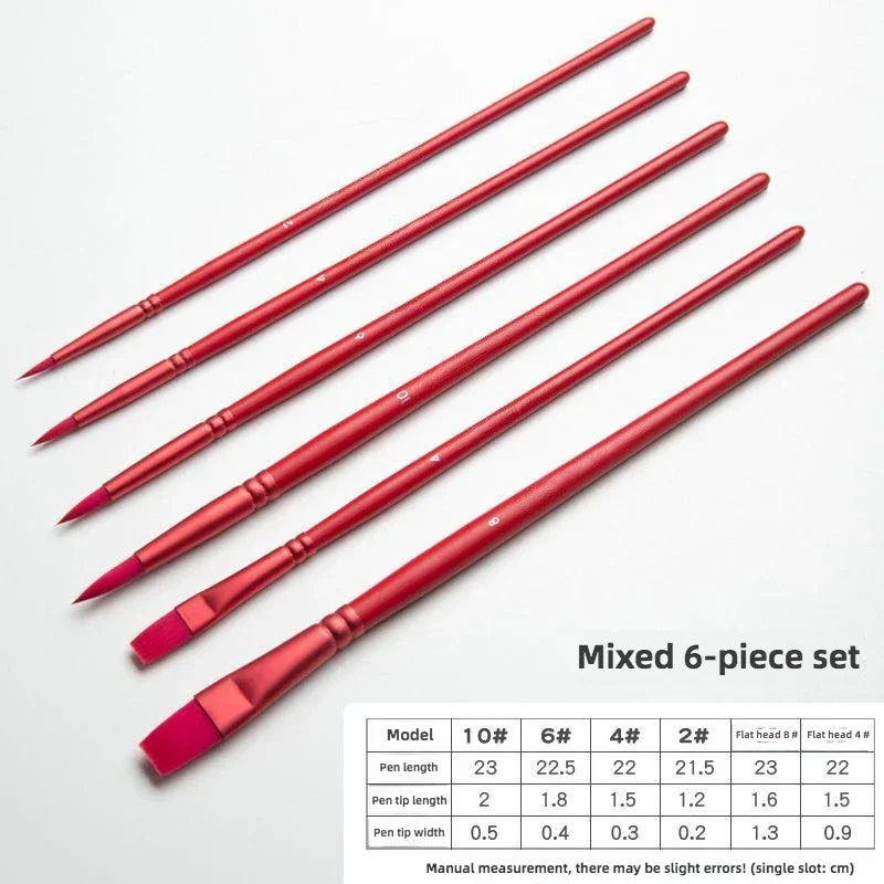 Buy The Best By Artsulli - Art is Long Life Short - 4/6 pcs Watercolor Brush Set Soft Head Nylon Hair Water Chalk Round Flat Oil Student