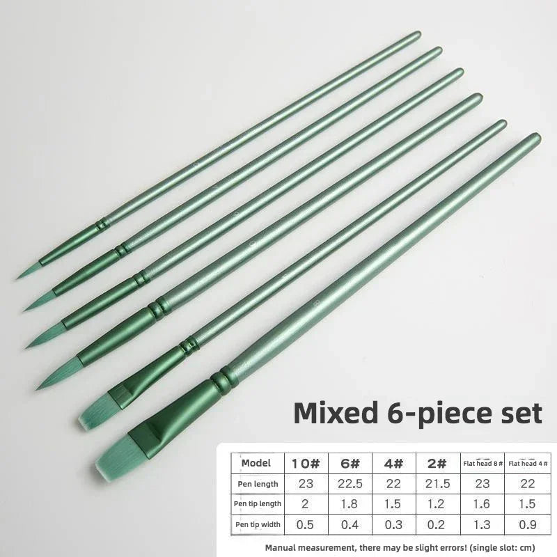 Buy The Best By Artsulli - Art is Long Life Short - 4/6 pcs Watercolor Brush Set Soft Head Nylon Hair Water Chalk Round Flat Oil Student