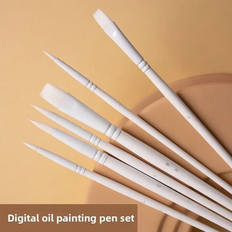 Buy The Best By Artsulli - Art is Long Life Short - 4/6 pcs Watercolor Brush Set Soft Head Nylon Hair Water Chalk Round Flat Oil Student